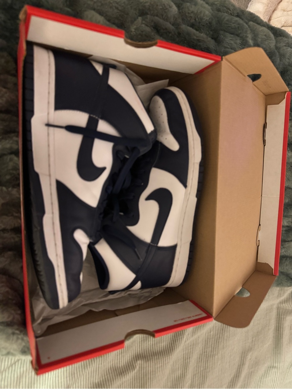 Navy and White High-Top Sneakers - Nike dunks